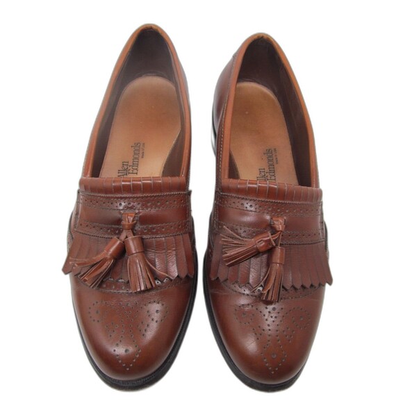 Allen Edmonds Bridgeton Brown Leather Kilted Tassel Loafers Mens US 9.5 D - Picture 4 of 16